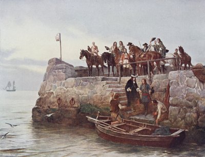 A Lost Cause! The Flight of James II after the Battle of Boyne in 1690, illustration from 